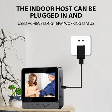 Campanello senza fili wireless ricaricabile audio e video con monitor 4,3 pollici videocitofono registra su scheda SD enzoled
