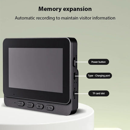 Campanello senza fili wireless ricaricabile audio e video con monitor 4,3 pollici videocitofono registra su scheda SD enzoled