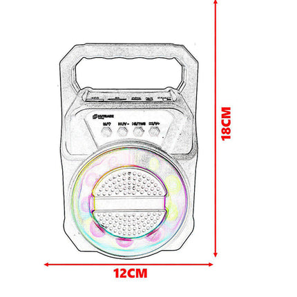 Cassa bluetooth TWS radio FM luci led RGB 5W ricaricabile USB/TF/AUX enzoled