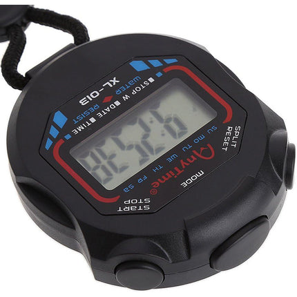 Cronometro elettronico digitale con display orologio e sveglia