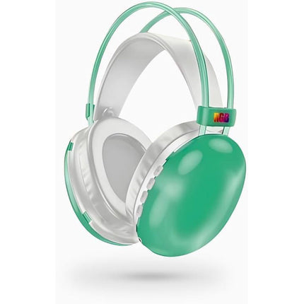 Cuffia bluetooth ricaricabile cuffie wireless con luci rgb auricolare per musica pc smartphone - enzoled