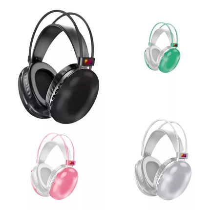 Cuffia bluetooth ricaricabile cuffie wireless con luci rgb auricolare per musica pc smartphone - enzoled