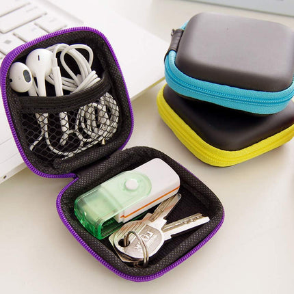 3 Custodie per auricolari cavetti USB borsa tascabile da viaggio