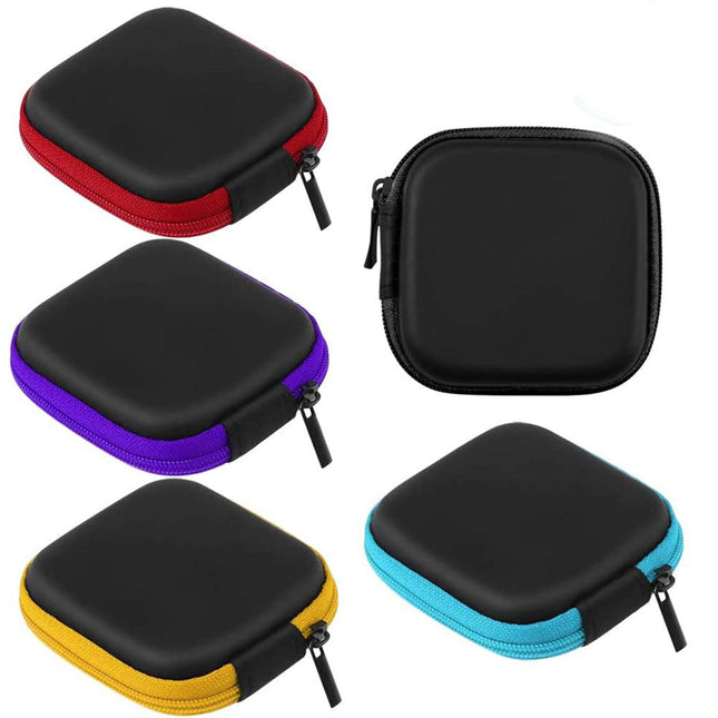 3 Custodie per auricolari cavetti USB borsa tascabile da viaggio