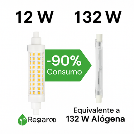 Lampadina led attacco R7S 12 Watt luce bianca calda naturale