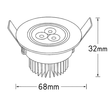 Faretto spot 3 led ad incasso 3 watt punto luce orientabile
