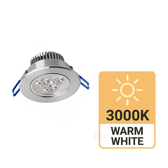 Faretto spot 3 led ad incasso 3 watt punto luce orientabile