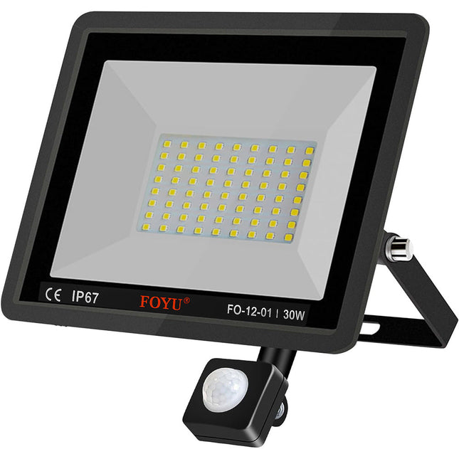 Faro 36 led 30 watt con sensore di passaggio luce bianca 6500k IP67
