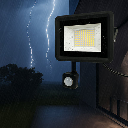 Faro 114 led 100 watt con sensore di passaggio luce bianca 6500k IP67