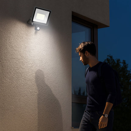 Faro 36 led 30 watt con sensore di passaggio luce bianca 6500k IP67