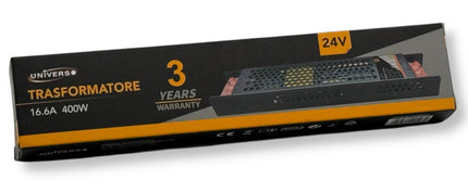 Alimentatore Slim 24V 16.6A 400W Switching – Stabilizzato in Metallo Nero, Ingresso 220V enzoled