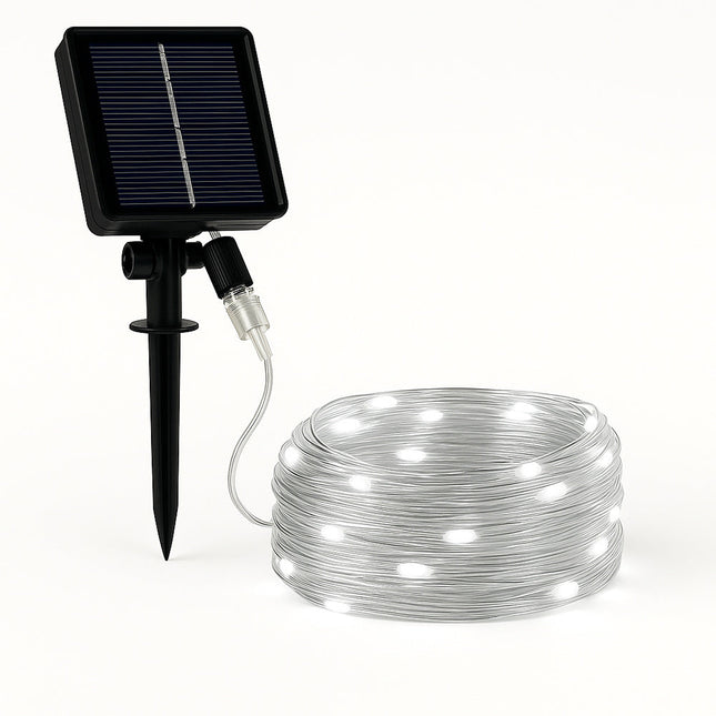 Filo 100 led 10M pannello solare picchetto vari colorazioni di luce enzoled