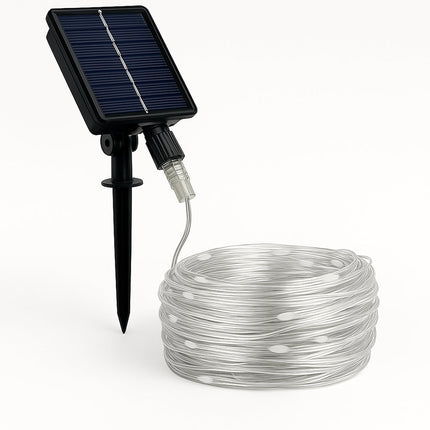Filo 100 led 10M pannello solare picchetto vari colorazioni di luce enzoled