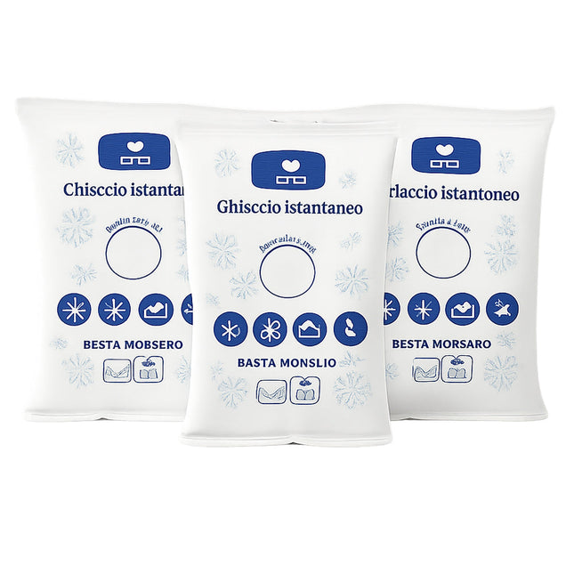 Kit 3 buste di giacchio istantaneo sintetico monouso per contusioni