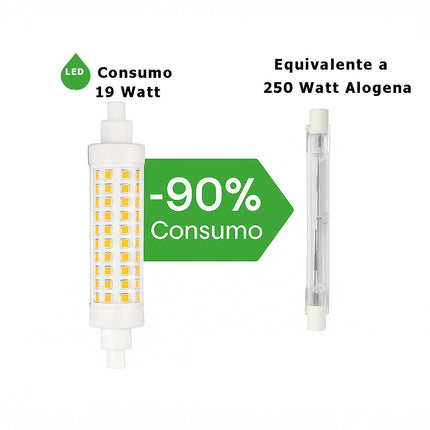 Lampadina led attacco R7S 19 Watt luce bianca calda naturale