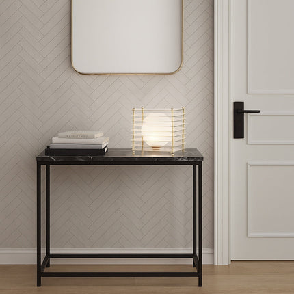 Lampada lume con sfera opalina e struttura trasparente finitura oro G9