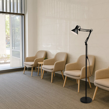 Lampada piantana con braccio orientabile luce da lettura attacco E27