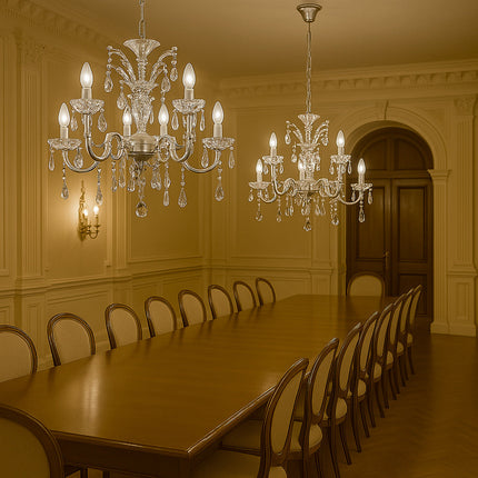 Lampadario con portalampada a candelabro 5 bracci lampada retrò E14