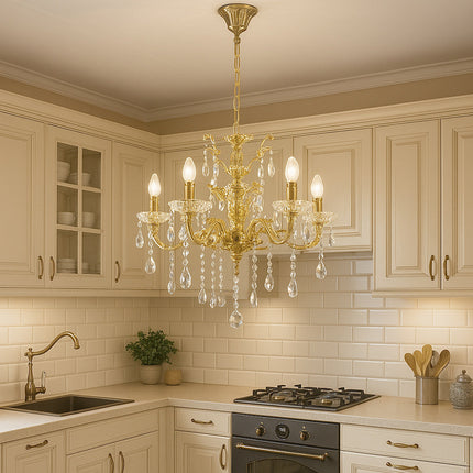 Lampadario con portalampada a candelabro 5 bracci lampada retrò E14