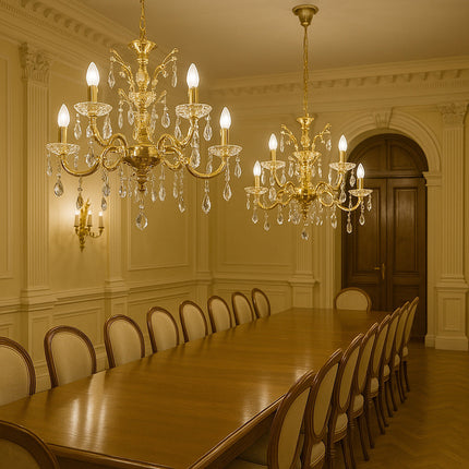 Lampadario con portalampada a candelabro 5 bracci lampada retrò E14