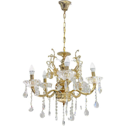 Lampadario con portalampada a candelabro 5 bracci lampada retrò E14