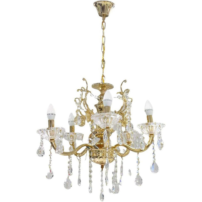 Lampadario con portalampada a candelabro 5 bracci lampada retrò E14