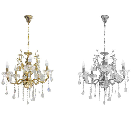 Lampadario con portalampada a candelabro 5 bracci lampada retrò E14