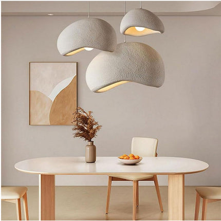 Lampadario effetto pietra bianco Ø40 Ø50 e Ø60 cm portalampada E27