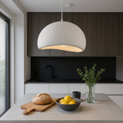 Lampadario effetto pietra bianco Ø40 Ø50 e Ø60 cm portalampada E27