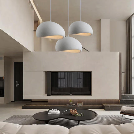 Lampadario effetto pietra bianco Ø40 Ø50 e Ø60 cm portalampada E27