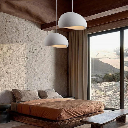 Lampadario effetto pietra bianco Ø40 Ø50 e Ø60 cm portalampada E27