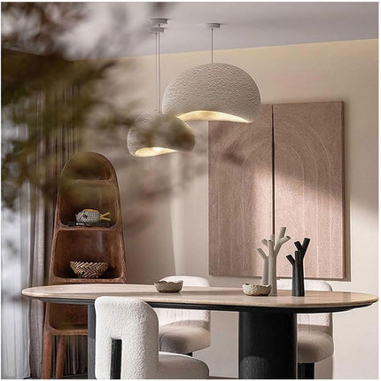Lampadario effetto pietra bianco Ø40 Ø50 e Ø60 cm portalampada E27