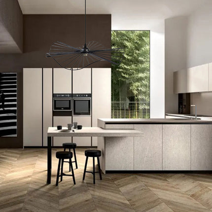 Lampadario moderno minimal da soffitto pendente a sospensione di forma rotonda traforato attacco E27 - enzoled