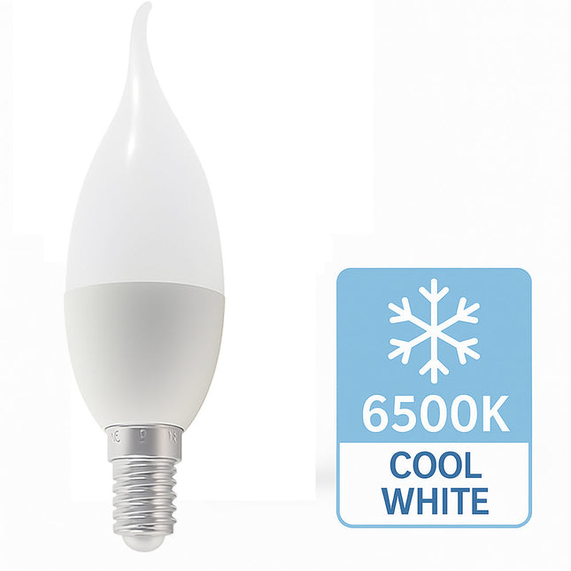 Lampadina led E14 8 watt colpo di vento luce fredda calda e naturale enzoled
