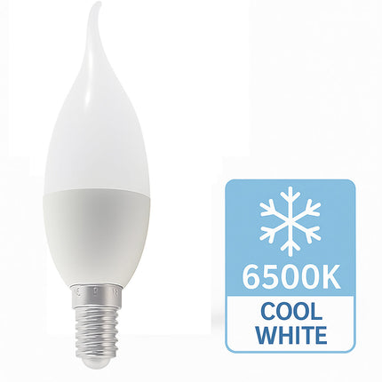 Lampadina led E14 6 watt colpo di vento luce fredda calda e naturale enzoled