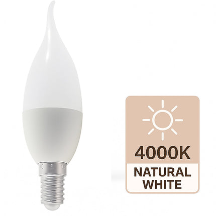 Lampadina led E14 6 watt colpo di vento luce fredda calda e naturale enzoled