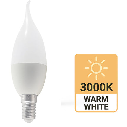 Lampadina led E14 6 watt colpo di vento luce fredda calda e naturale enzoled