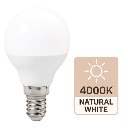 Lampadina led a sfera 8 watt E14 luce fredda calda naturale enzoled