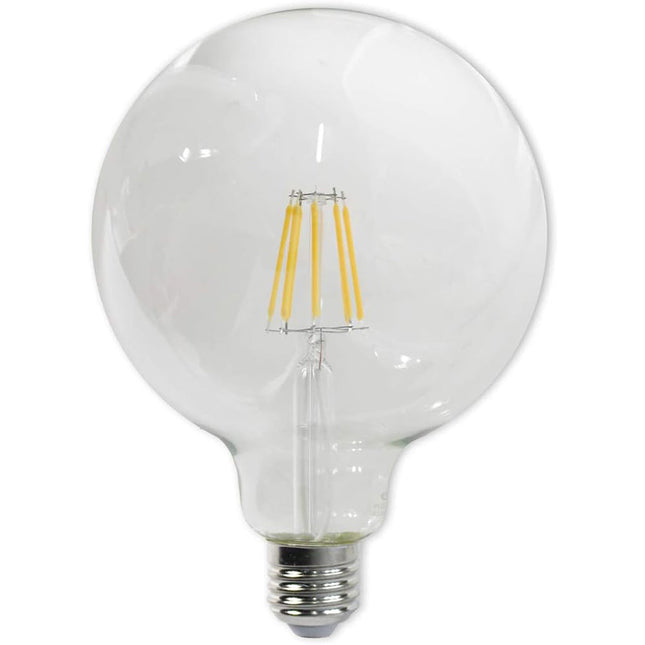 Lampadina led a filamento in vetro trasparente 8 watt attacco e27 globo g125 sfera a luce calda 2700k - enzoled