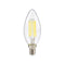 Lampadina a led a filamento in vetro forma candela lampada E14 4 watt luce fredda 6500k calda 3000k naturale 4000k - enzoled