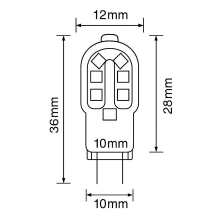 Lampadina 12 led 2 watt 12V attacco G4 luce fredda calda naturale
