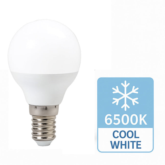 Lampadina led a sfera 6 watt E14 luce fredda calda naturale enzoled