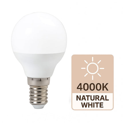 Lampadina led a sfera 6 watt E14 luce fredda calda naturale enzoled