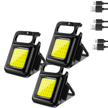 Torcia tascabile led cob multifunzione ricaricabile tre modalità di luce torcetta portachiavi calamitata apribottiglia - enzoled