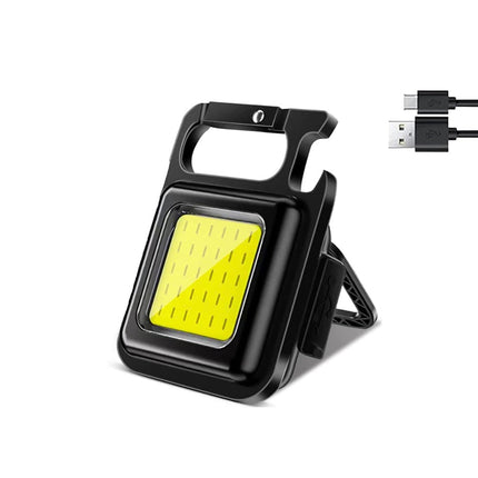 Torcia tascabile led cob multifunzione ricaricabile tre modalità di luce torcetta portachiavi calamitata apribottiglia - enzoled