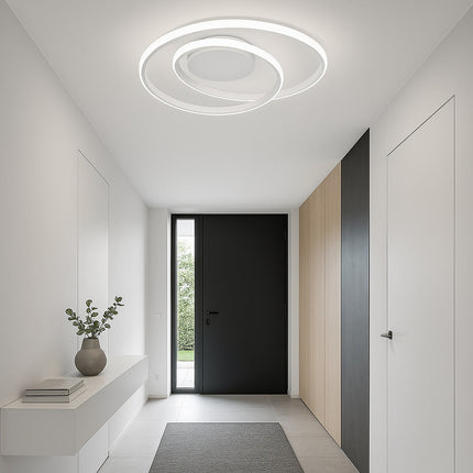 Plafoniera led 32W design cerchio spirale bianco tecnologia CCT enzoled