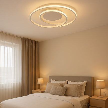 Plafoniera led 32W design cerchio spirale bianco tecnologia CCT enzoled