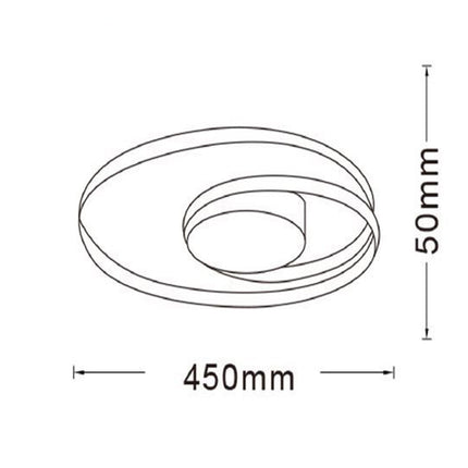 Plafoniera led 32W design cerchio spirale bianco tecnologia CCT enzoled