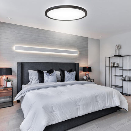 Plafoniera a led moderna ultra slim 36 watt con tecnologia CCT da 6500k a 2700k con switch lampada da soffitto - enzoled