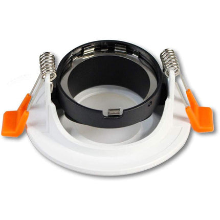 Portafaretto moderno bianco segnapasso incasso per faretto a goccia bianco per illuminazione ovale da parete 88 mm - enzoled